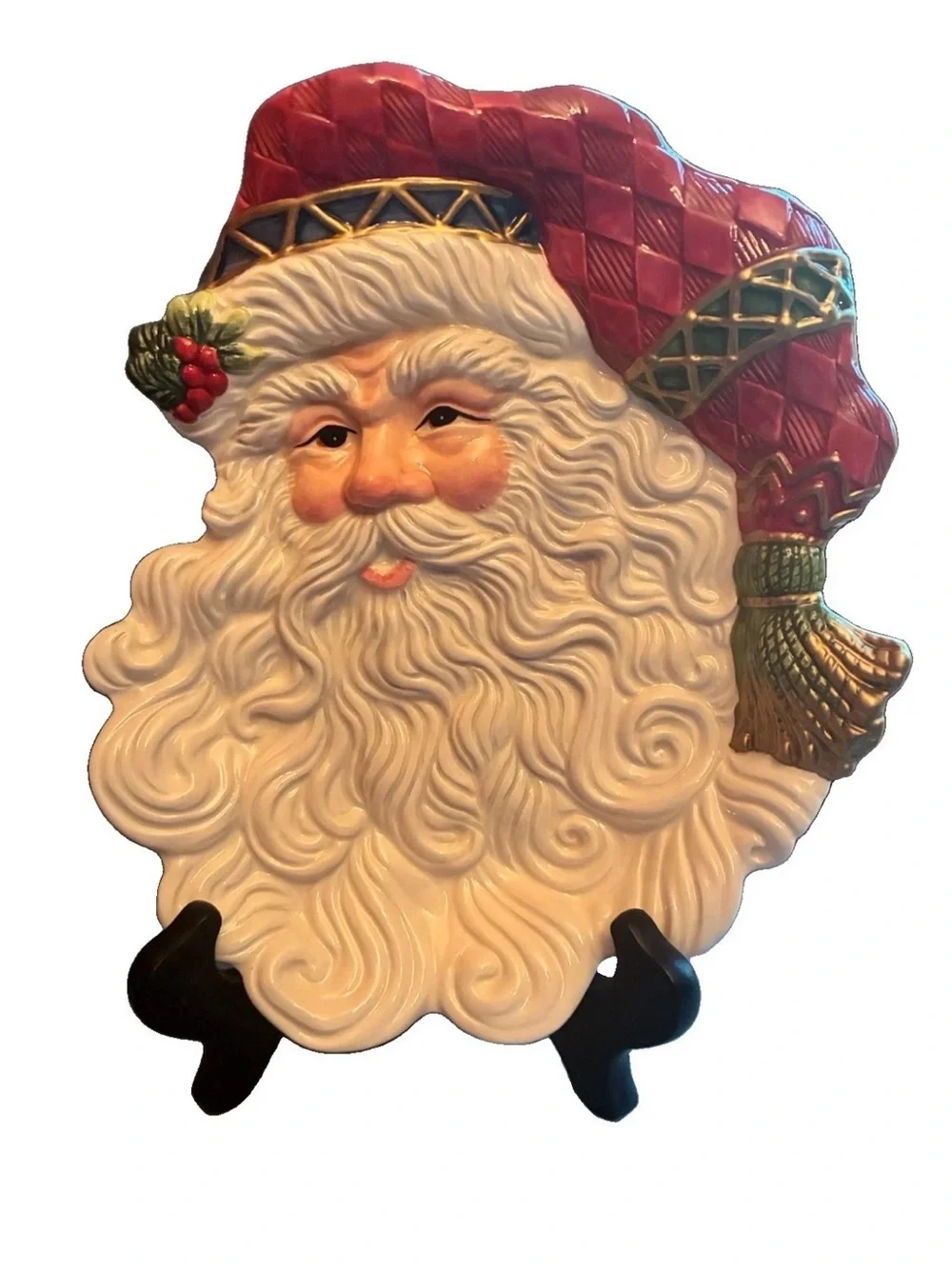 Vintage Fitz & Floyd Jolly Ole St Nick 9” Canapé/Cookie Plate